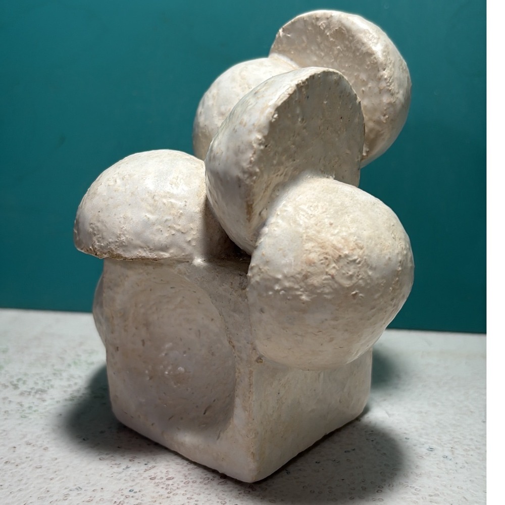 MVP‎ Pottery Sculpture Cream Brutalist Mushroom Cluster Signed